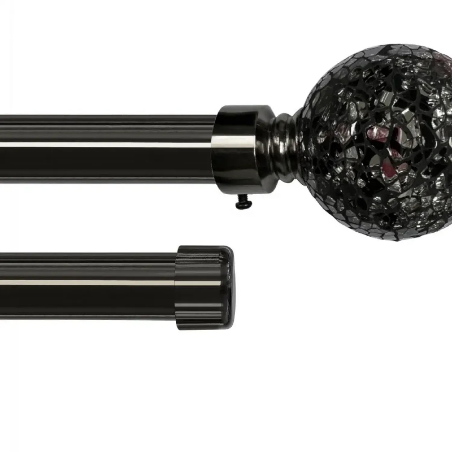 Inox Διπλό Πτυσσόμενο Κουρτινόξυλο Φ28 Μαύρο