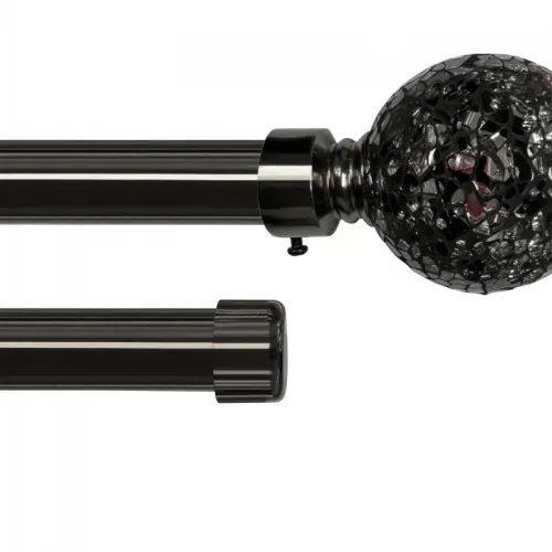 Inox Διπλό Πτυσσόμενο Κουρτινόξυλο Φ28 Μαύρο