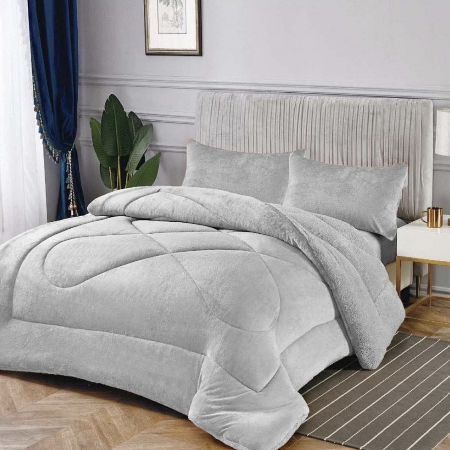 Ισοθερμικό Υπέρδιπλο Κουβερτοπάπλωμα Χοντρό Πούδρα 220x240cm 