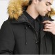 Ανδρικό Μπουφάν Parka με γούνα μαύρο