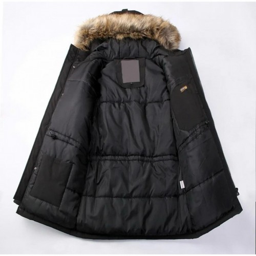 Ανδρικό Μπουφάν Parka με γούνα μαύρο