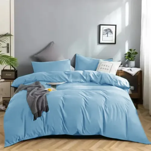 Σετ Σεντόνια 3 Τμχ Με Παπλωματοθήκη Μονή 160Χ230 Γαλάζιο