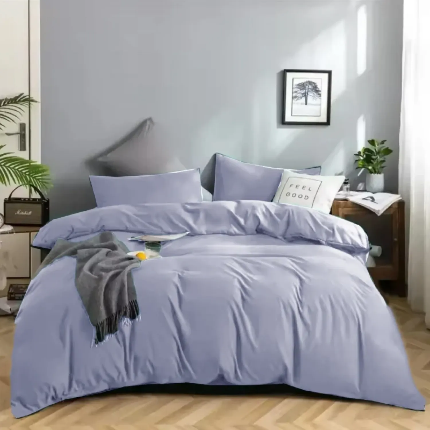 Σετ Σεντόνια 3 Τμχ Με Παπλωματοθήκη Μονή 160Χ230 Λιλά