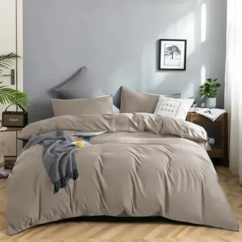 Σετ Σεντόνια 3 Τμχ Με Παπλωματοθήκη Μονή 160Χ230 Μόκα