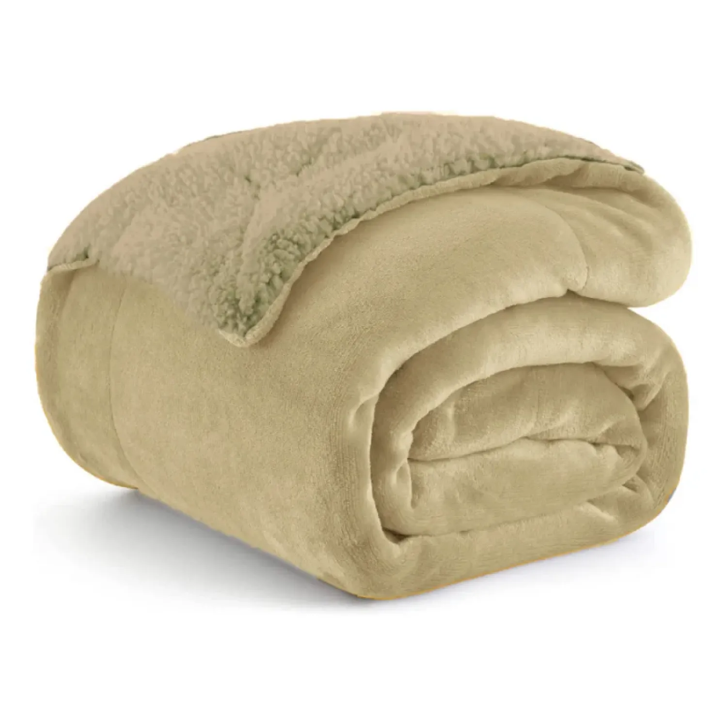 Κουβέρτα Υπέρδιπλη Flannel Sherpa Μπέζ ΒΜ106