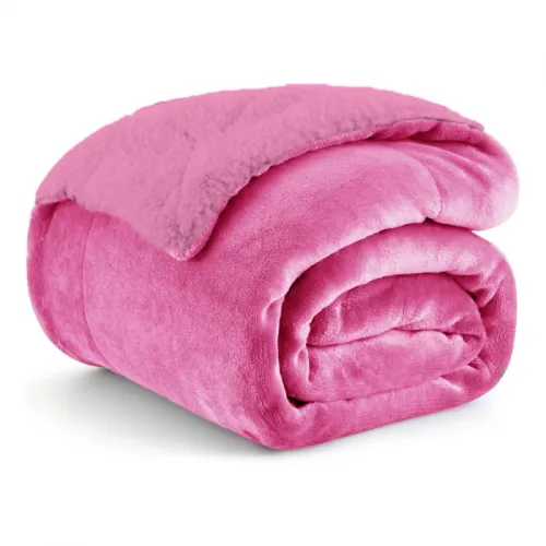 Κουβέρτα Flannel Sherpa 220X240 Σομόν ΒΜ189