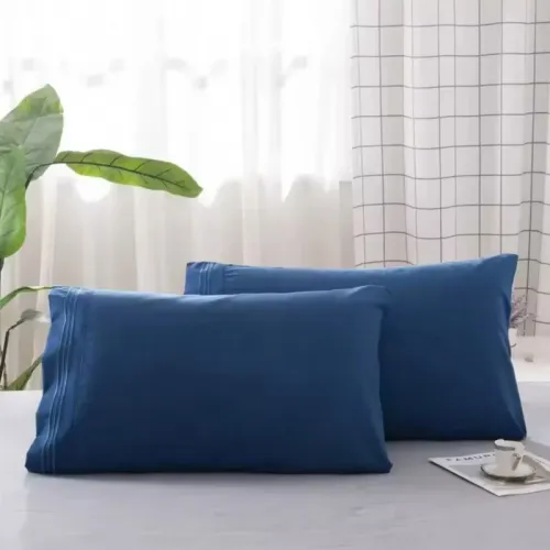 Ζεύγος Μονόχρωμες Μαξιλαροθήκες 50 X 75 cm Μπλε