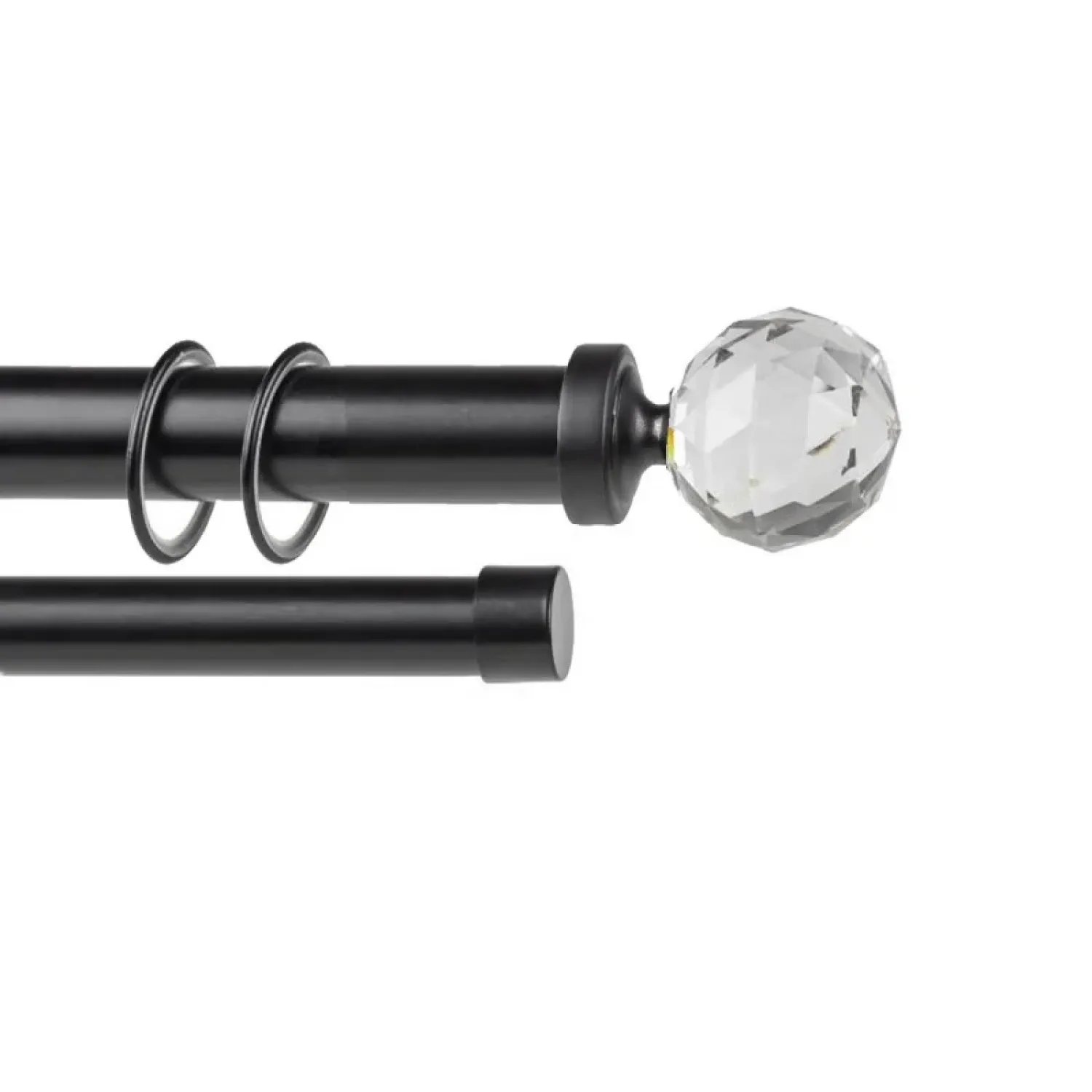 Inox Διπλό Πτυσσόμενο Κουρτινόξυλο Μπάλα Φ28 150-310cm Μαύρο BV012