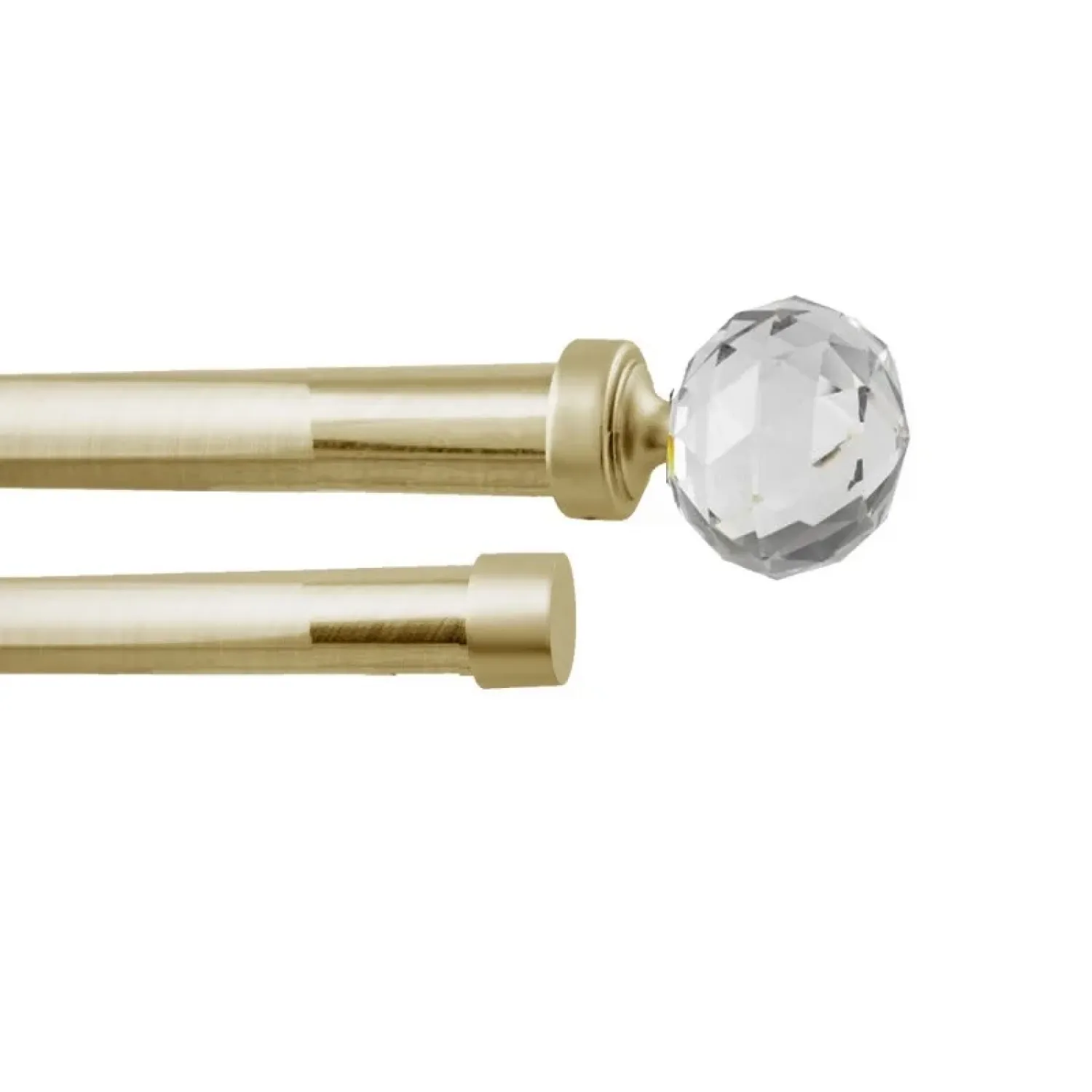 Διπλό Πτυσσόμενο Κουρτινόξυλο Μπάλα Φ28 Χρυσό