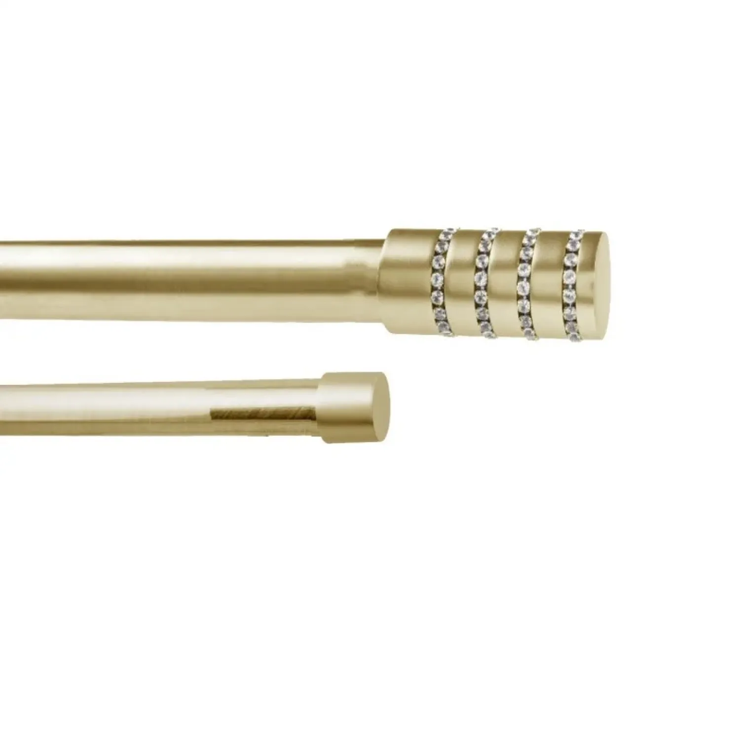 Διπλό Πτυσσόμενο Κουρτινόξυλο Στράς Φ28 Χρυσό