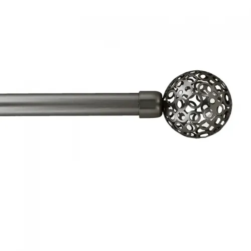 Inox Μονό Πτυσσόμενο Κουρτινόξυλο Ανθρακί 160 έως 310cm BA011