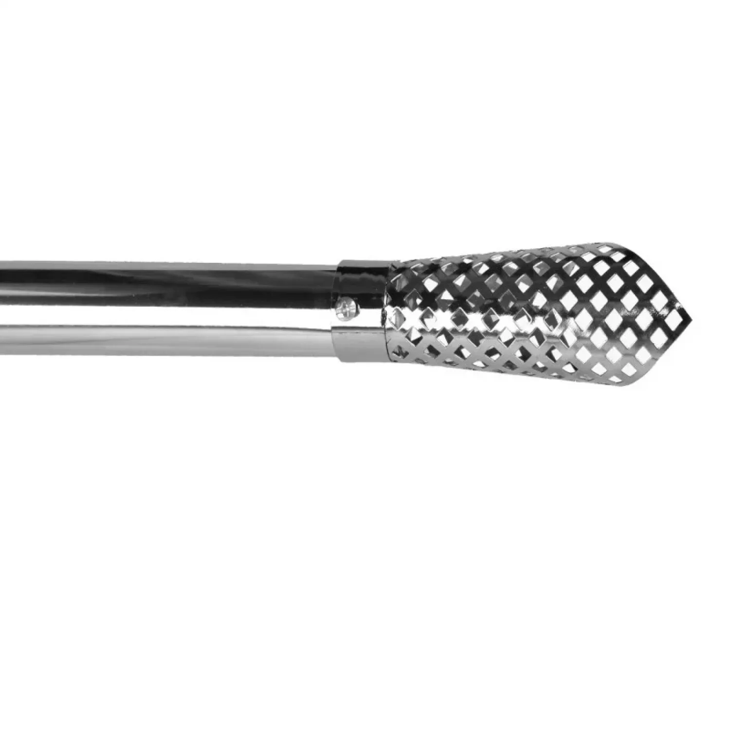 Inox Μονό Πτυσσόμενο Κουρτινόξυλο Ασημί