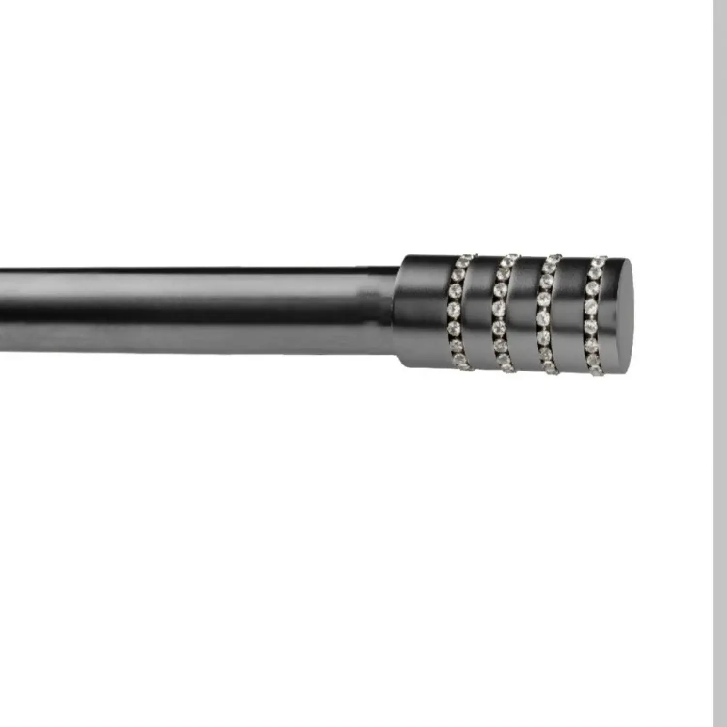 Μονό Πτυσσόμενο Κουρτινόξυλο Μαύρο με στράς 