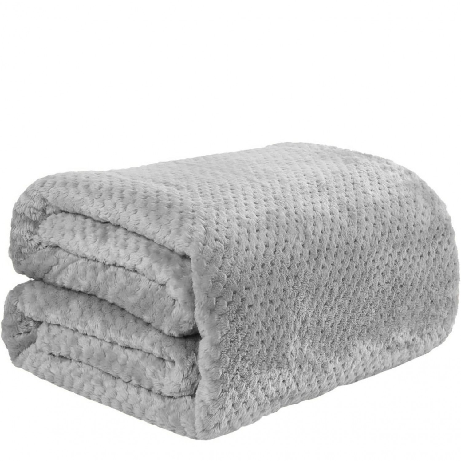 1+1 ΔΩΡΟ Υπέρδιπλη Κουβέρτα Fleece PopCorn 220x240 Γκρί FL503