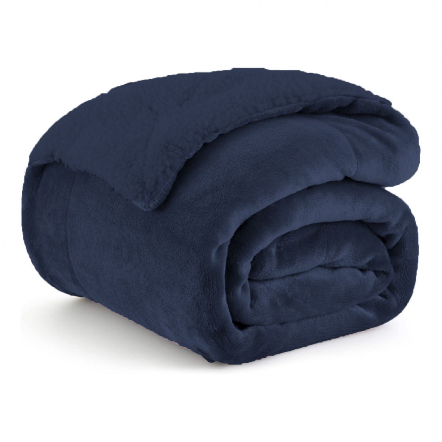 Κουβέρτα Υπέρδιπλη Flannel Sherpa 220X240 Navy Blue ΒΜ114