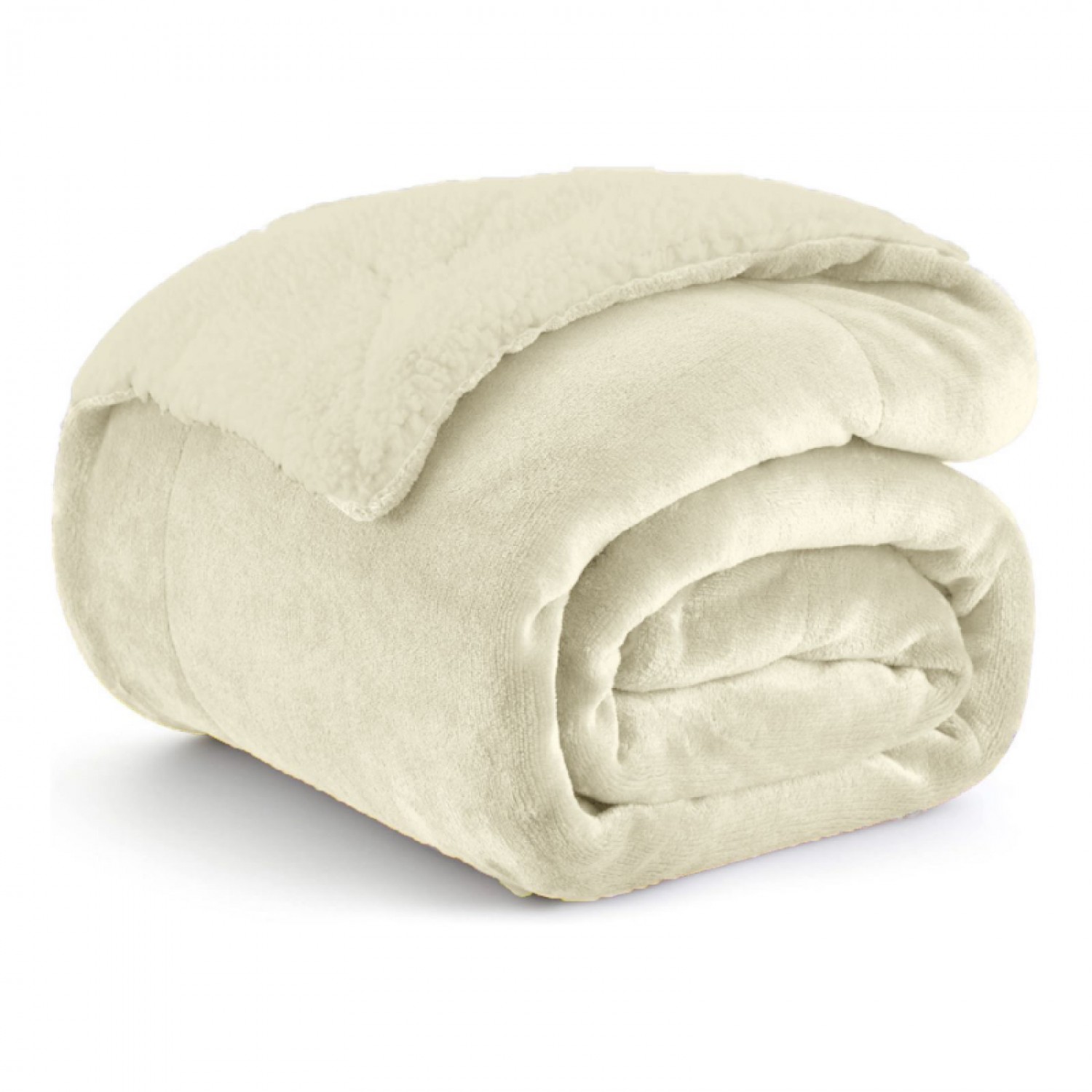 Κουβέρτα Υπέρδιπλη Flannel Sherpa 220X240 Εκρού ΒΜ113