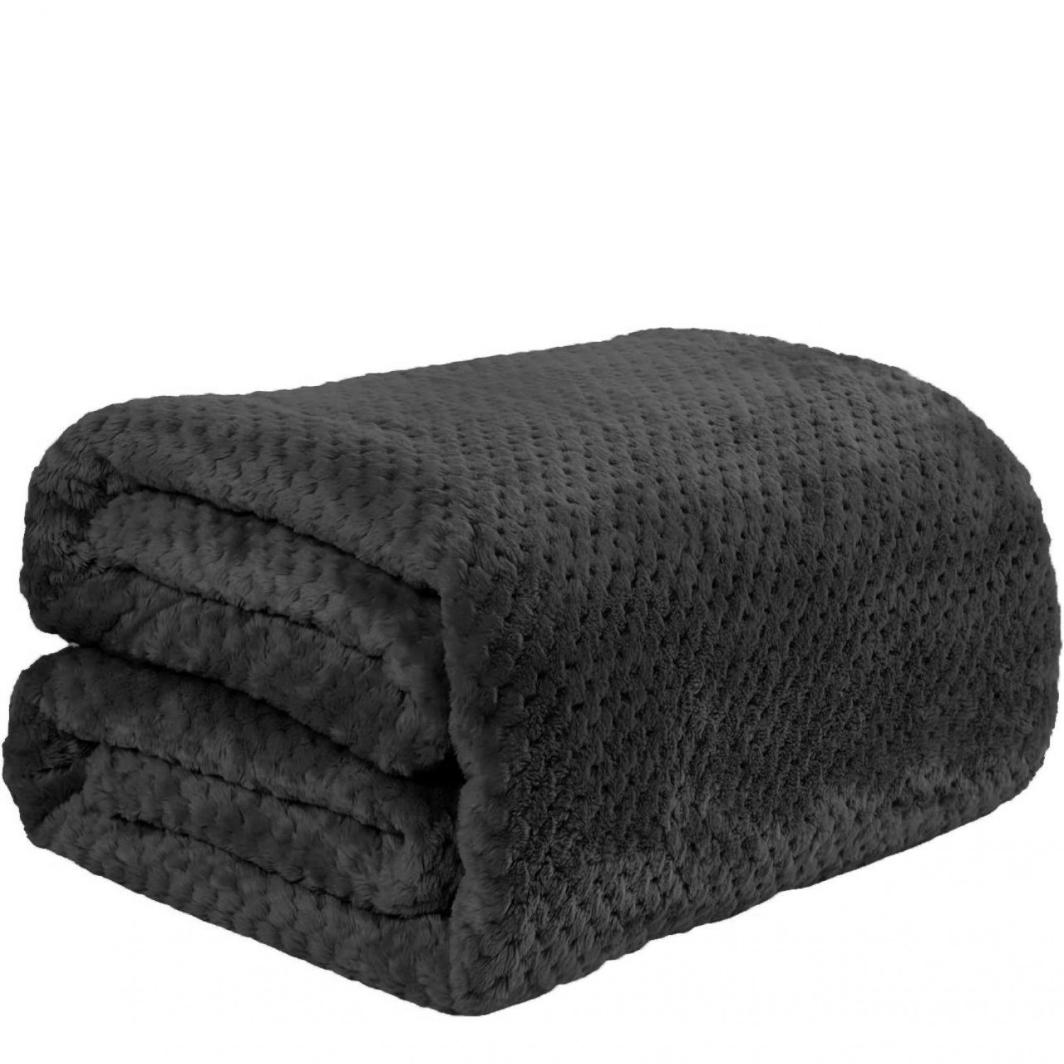 1+1 ΔΩΡΟ Υπέρδιπλη Κουβέρτα Fleece PopCorn 220x240 Γκρί σκούρο FL507