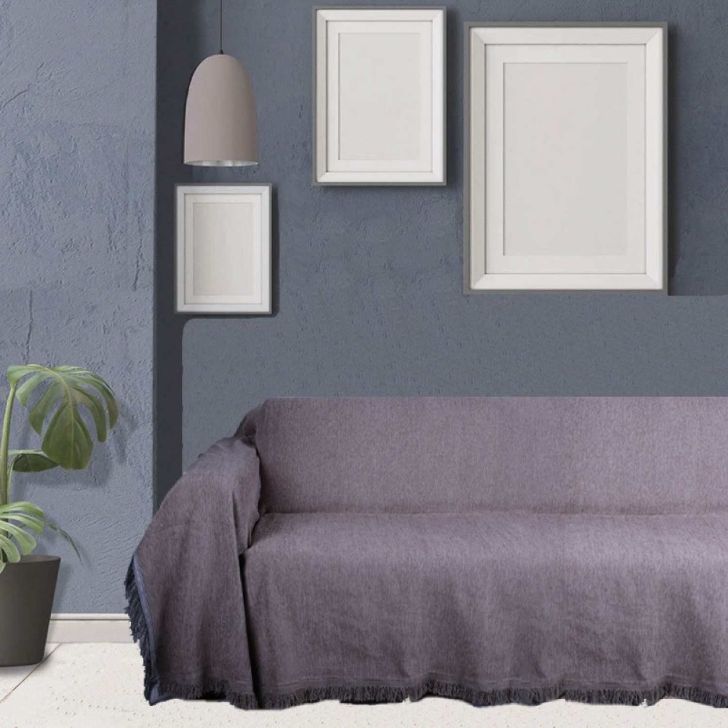 Σετ Ριχτάρια με κρόσσια 3 Τμχ Chenille Γκρι Ανοιχτό