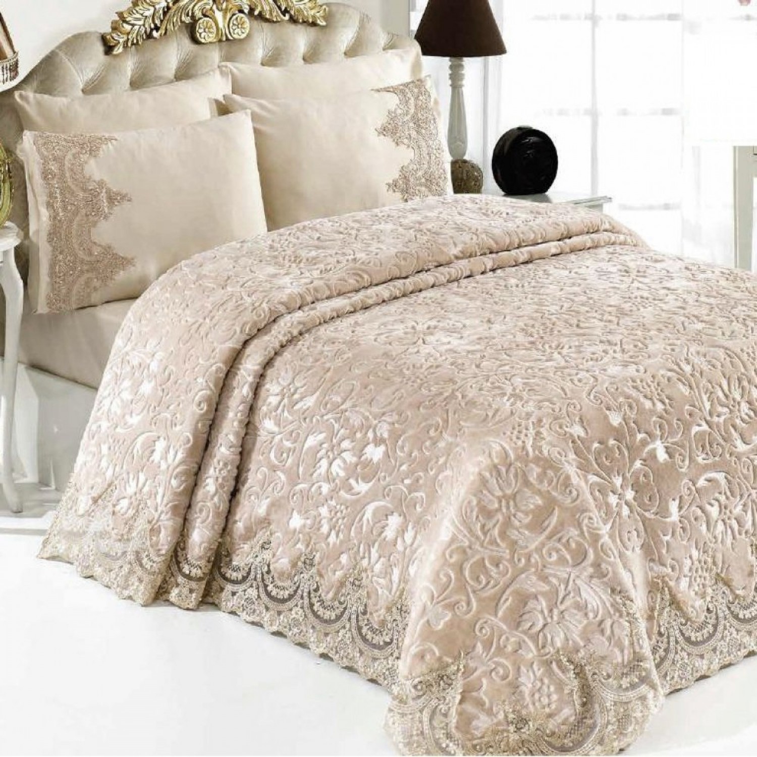 Σετ Κουβέρτα Υπέρδιπλη 250x230 6 Τεμαχίων Vintage Καπουτσίνο MK01-042