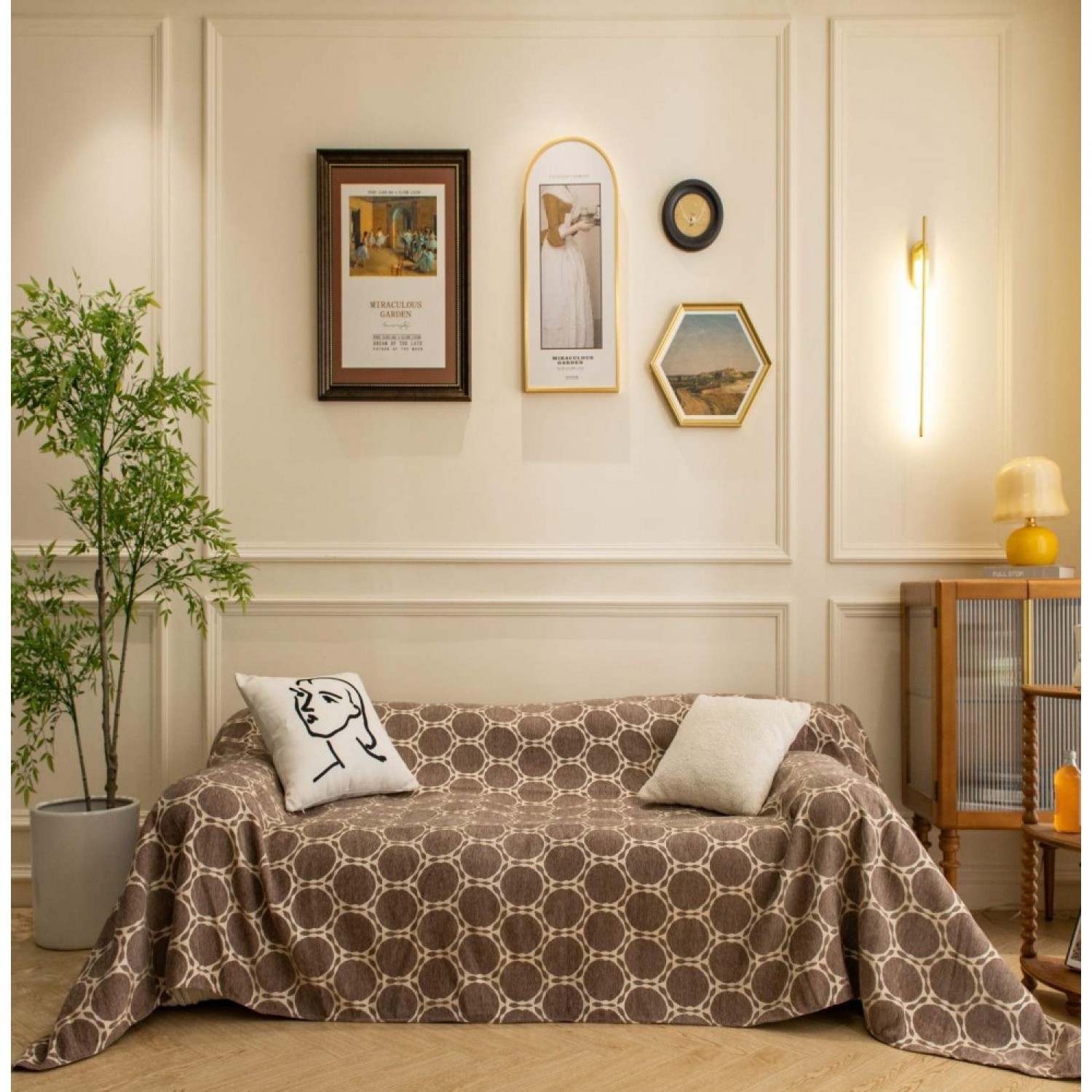 Σετ Ριχτάρια 3 Τμχ Chenille Εμπριμέ Γκρί